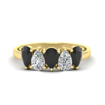 Load image into Gallery viewer, 1.50-carat-5-stone-classic-wedding-band-black-diamond-teardrop-in-yellow-gold-fdwb8008peblacksleep-1.50ct-nl-yg.jpg