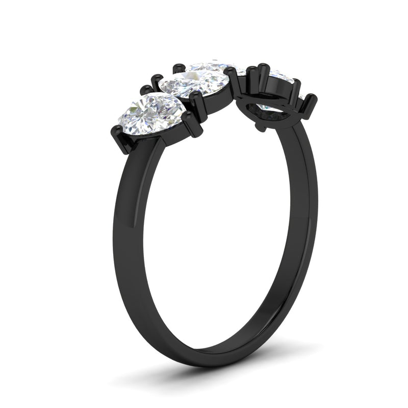 1.50 Carat Pear Shape 5 Stone Wedding Band