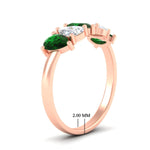 Load image into Gallery viewer, 1.50-carat-5-stone-classic-wedding-band-emerald-teardrop-in-rose-gold-fdwb8008pegemgrangle2-1.50ct-nl-rg-hw.jpg