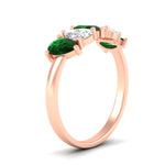 Load image into Gallery viewer, 1.50-carat-5-stone-classic-wedding-band-emerald-teardrop-in-rose-gold-fdwb8008pegemgrangle2-1.50ct-nl-rg.jpg
