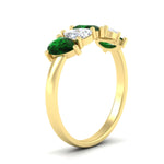 Load image into Gallery viewer, 1.50-carat-5-stone-classic-wedding-band-emerald-teardrop-in-yellow-gold-fdwb8008pegemgrangle2-1.50ct-nl-yg.jpg