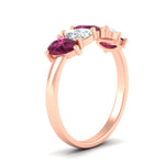 Load image into Gallery viewer, 1.50-carat-5-stone-classic-wedding-band-pink-sapphire-teardrop-in-rose-gold-fdwb8008pegsadrpiangle2-1.50ct-nl-rg.jpg