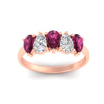 Load image into Gallery viewer, 1.50-carat-5-stone-classic-wedding-band-pink-sapphire-teardrop-in-rose-gold-fdwb8008pegsadrpiangle5-1.50ct-nl-rg.jpg