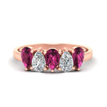 Load image into Gallery viewer, 1.50-carat-5-stone-classic-wedding-band-pink-sapphire-teardrop-in-rose-gold-fdwb8008pegsadrpisleep-1.50ct-nl-rg.jpg