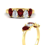 Load image into Gallery viewer, 1.50-carat-5-stone-classic-wedding-band-ruby-teardrop-in-yellow-gold-fdwb8008pegrudrangle3-1.50ct-nl-yg.jpg