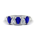 Load image into Gallery viewer, 1.50-carat-5-stone-classic-wedding-band-sapphire-teardrop-in-white-gold-fdwb8008pegsablsleep-1.50ct-nl-wg.jpg