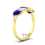 Load image into Gallery viewer, 1.50-carat-5-stone-classic-wedding-band-sapphire-teardrop-in-yellow-gold-fdwb8008pegsablangle2-1.50ct-nl-yg-hw.jpg