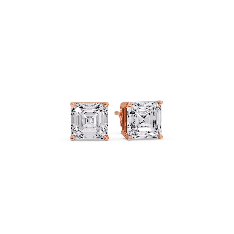 Asscher Cut Diamond Stud Earring