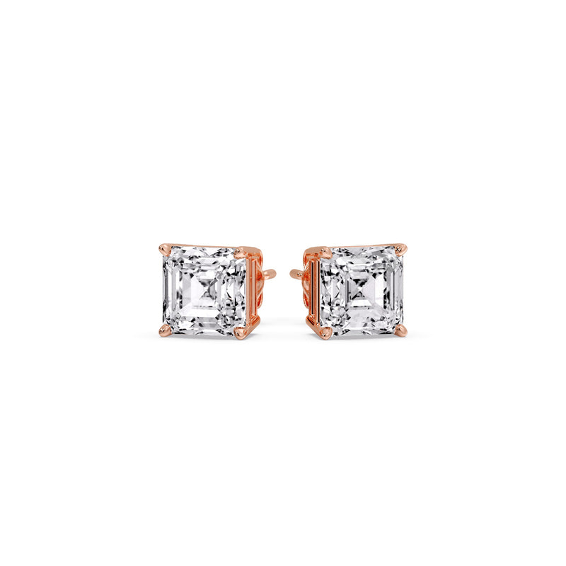 Asscher Cut Diamond Stud Earring