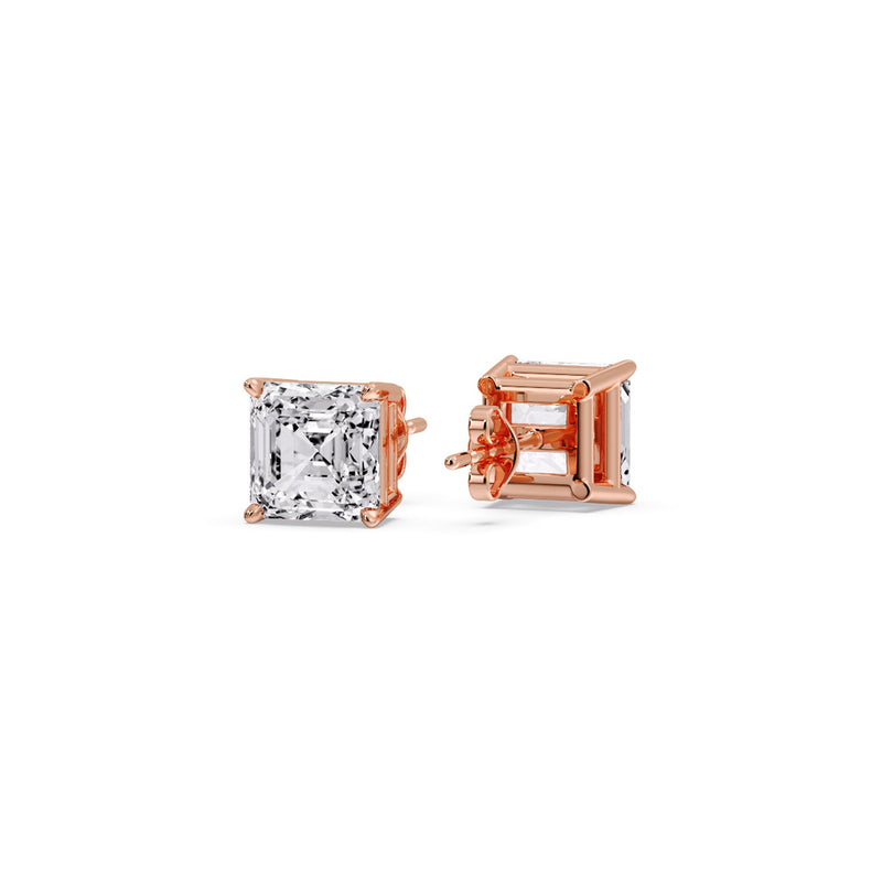 Asscher Cut Diamond Stud Earring
