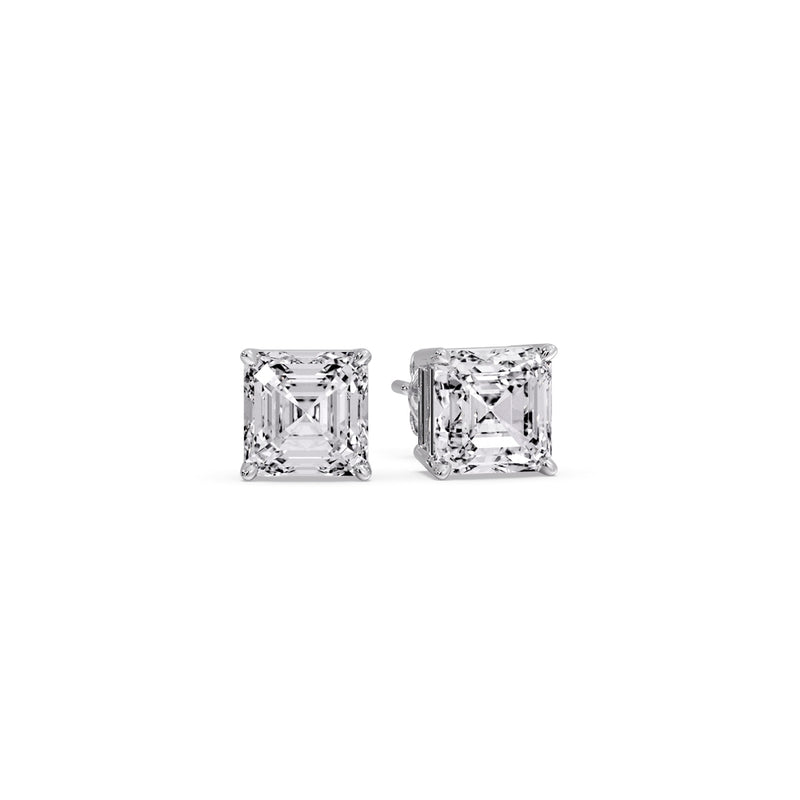 Asscher Cut Diamond Stud Earring