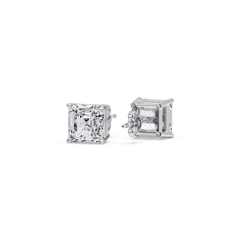 Asscher Cut Diamond Stud Earring