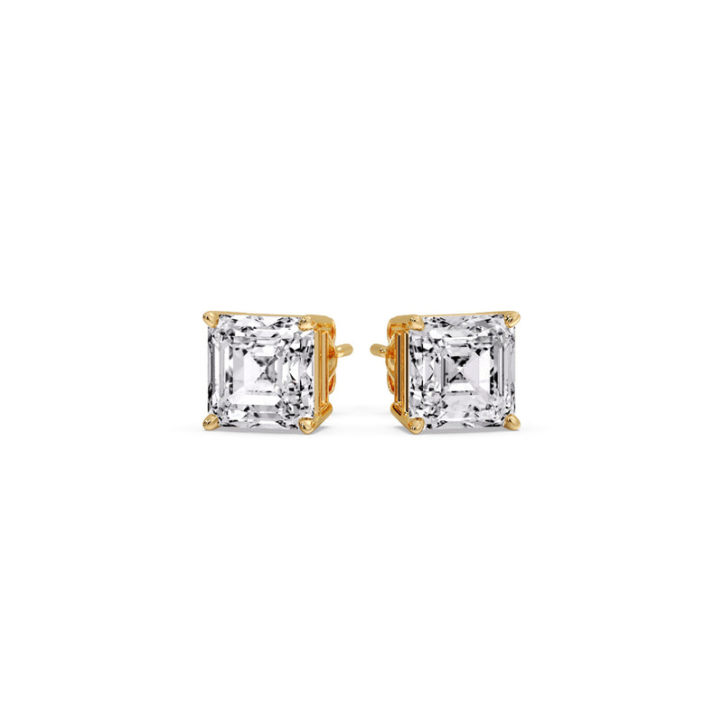 Asscher Cut Diamond Stud Earring