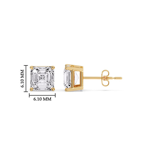 Asscher Cut Diamond Stud Earring