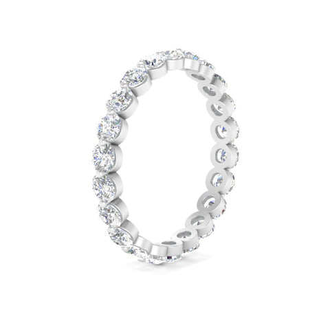 1.50 Ct Round Cut Diamond Single Prong Eternity Ring