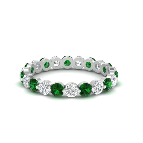 1.50 Ct Round Cut Diamond Single Prong Eternity Ring