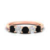 Load image into Gallery viewer, 1.50-carat-five-stone-diamond-and-black-diamond-wedding-band-in-rose-gold-FDENS141ROBGBLACKANGLE3-1.50CT-NL-RG