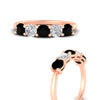Load image into Gallery viewer, 1.50-carat-five-stone-diamond-and-black-diamond-wedding-band-in-rose-gold-FDENS141ROBGBLACKANGLE3-1.50CT-NL-RG