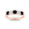 Load image into Gallery viewer, 1.50-carat-five-stone-diamond-and-black-diamond-wedding-band-in-rose-gold-FDENS141ROBGBLACKANGLE3-1.50CT-NL-RG