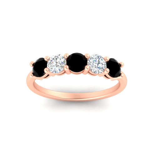 1.50-carat-five-stone-diamond-and-black-diamond-wedding-band-in-rose-gold-FDENS141ROBGBLACKANGLE3-1.50CT-NL-RG