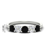 Load image into Gallery viewer, 1.50-carat-five-stone-diamond-and-black-diamond-wedding-band-in-white-gold-FDENS141ROBGBLACKANGLE3-1.50CT-NL-WG