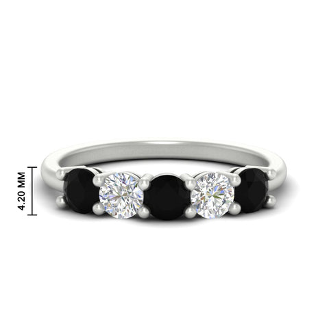 1.50-carat-five-stone-diamond-and-black-diamond-wedding-band-in-white-gold-FDENS141ROBGBLACKANGLE3-1.50CT-NL-WG