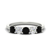 Load image into Gallery viewer, 1.50-carat-five-stone-diamond-and-black-diamond-wedding-band-in-white-gold-FDENS141ROBGBLACKANGLE3-1.50CT-NL-WG