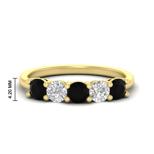 1.50-carat-five-stone-diamond-and-black-diamond-wedding-band-in-yellow-gold-FDENS141ROBGBLACKANGLE3-1.50CT-NL-YG