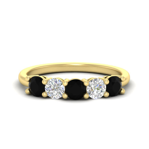 1.50-carat-five-stone-diamond-and-black-diamond-wedding-band-in-yellow-gold-FDENS141ROBGBLACKANGLE3-1.50CT-NL-YG