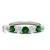 Load image into Gallery viewer, 1.50-carat-five-stone-diamond-and-emerald-wedding-band-in-white-gold-FDENS141ROBGEMGRANGLE3-1.50CT-NL-WG