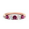Load image into Gallery viewer, 1.50-carat-five-stone-diamond-and-pink-sapphire-wedding-band-in-rose-gold-FDENS141ROBGSADRPIANGLE3-1.50CT-NL-RG