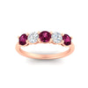 Load image into Gallery viewer, 1.50-carat-five-stone-diamond-and-pink-sapphire-wedding-band-in-rose-gold-FDENS141ROBGSADRPIANGLE3-1.50CT-NL-RG