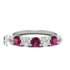 Load image into Gallery viewer, 1.50-carat-five-stone-diamond-and-pink-sapphire-wedding-band-in-white-gold-FDENS141ROBGSADRPIANGLE3-1.50CT-NL-WG