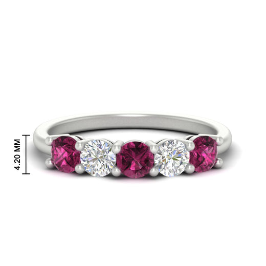 1.50-carat-five-stone-diamond-and-pink-sapphire-wedding-band-in-white-gold-FDENS141ROBGSADRPIANGLE3-1.50CT-NL-WG