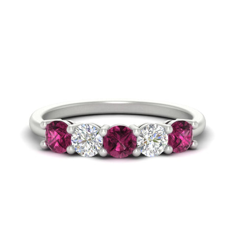 1.50-carat-five-stone-diamond-and-pink-sapphire-wedding-band-in-white-gold-FDENS141ROBGSADRPIANGLE3-1.50CT-NL-WG