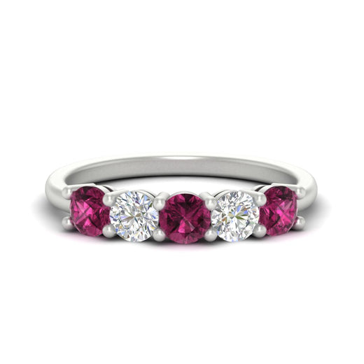 1.50-carat-five-stone-diamond-and-pink-sapphire-wedding-band-in-white-gold-FDENS141ROBGSADRPIANGLE3-1.50CT-NL-WG