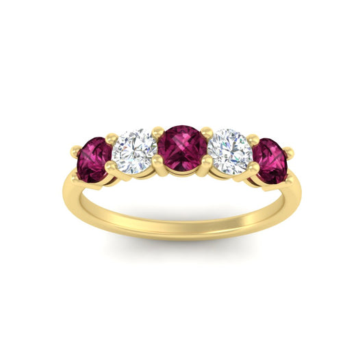 1.50-carat-five-stone-diamond-and-pink-sapphire-wedding-band-in-yellow-gold-FDENS141ROBGSADRPIANGLE3-1.50CT-NL-YG