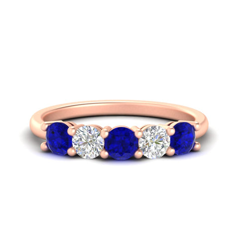 1.50-carat-five-stone-diamond-and-sapphire-wedding-band-in-rose-gold-FDENS141ROBGSABLANGLE3-1.50CT-NL-RG