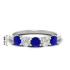 Load image into Gallery viewer, 1.50-carat-five-stone-diamond-and-sapphire-wedding-band-in-white-gold-FDENS141ROBGSABLANGLE3-1.50CT-NL-WG