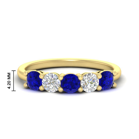 1.50-carat-five-stone-diamond-and-sapphire-wedding-band-in-yellow-gold-FDENS141ROBGSABLANGLE3-1.50CT-NL-YG