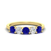 Load image into Gallery viewer, 1.50-carat-five-stone-diamond-and-sapphire-wedding-band-in-yellow-gold-FDENS141ROBGSABLANGLE3-1.50CT-NL-YG