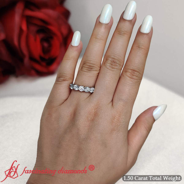 1.50 Carat Round Cut Five Stone Diamond Band