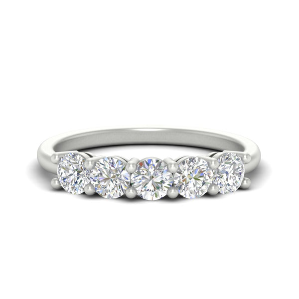 1.50 Carat Round Cut Five Stone Diamond Band