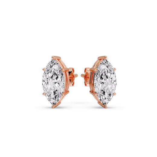 Marquise Diamond 6 Prong Stud Earrings Half Carat
