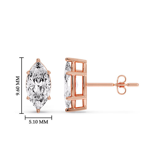 Marquise Diamond 6 Prong Stud Earrings Half Carat