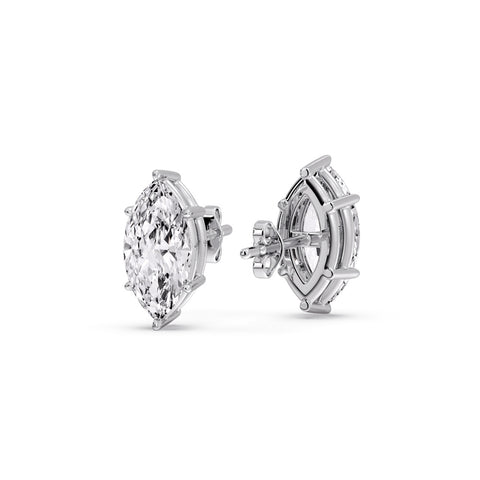 Marquise Diamond 6 Prong Stud Earrings Half Carat