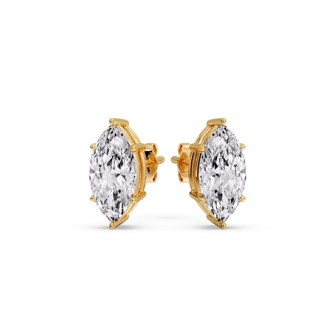 Marquise Diamond 6 Prong Stud Earrings Half Carat