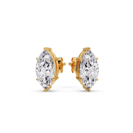 Marquise Diamond 6 Prong Stud Earrings Half Carat