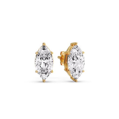 Marquise Diamond 6 Prong Stud Earrings Half Carat