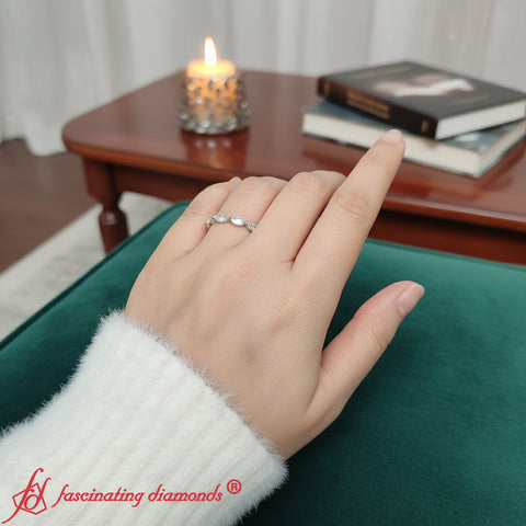 Horizontal 1.50 Ct Marquise Diamond Wedding Band
